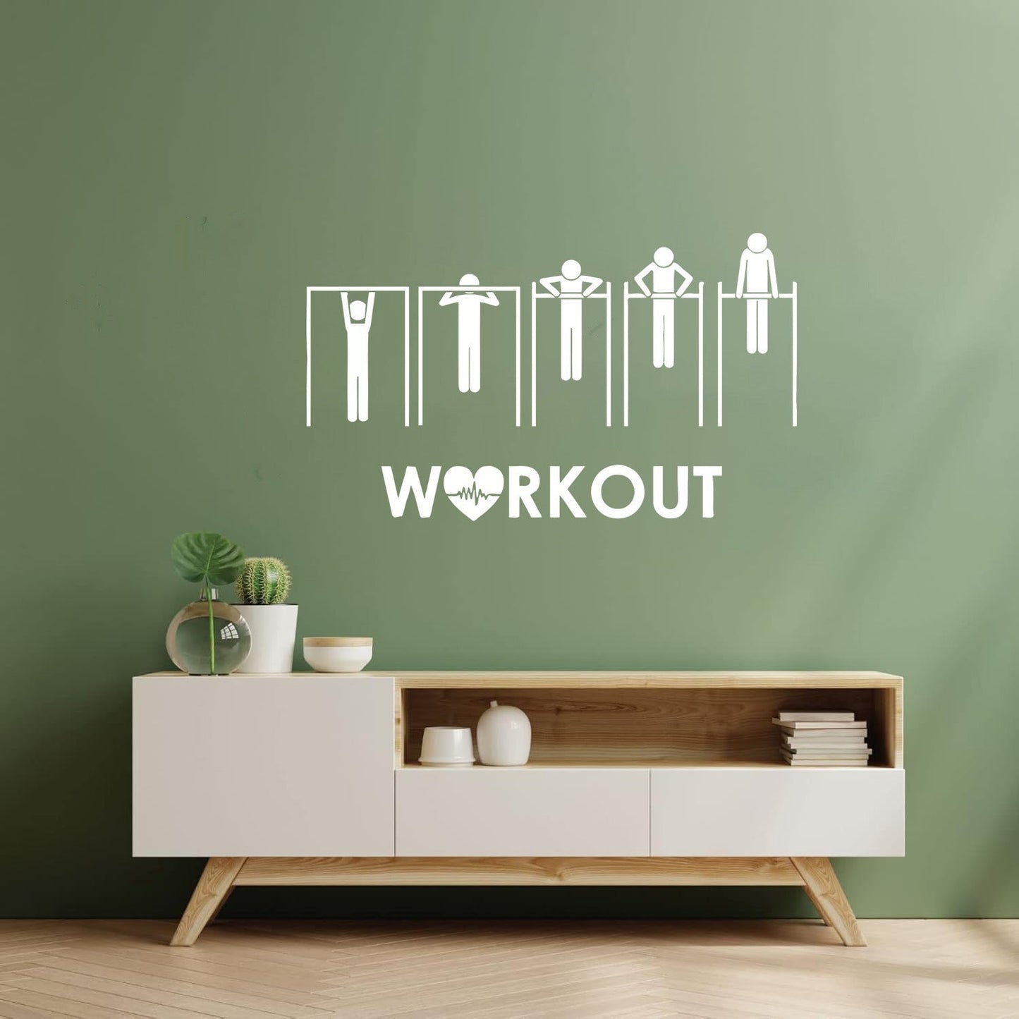 Wall Stickers Sport Health Horizontal Bars Pullups Workout Multiple Size Options