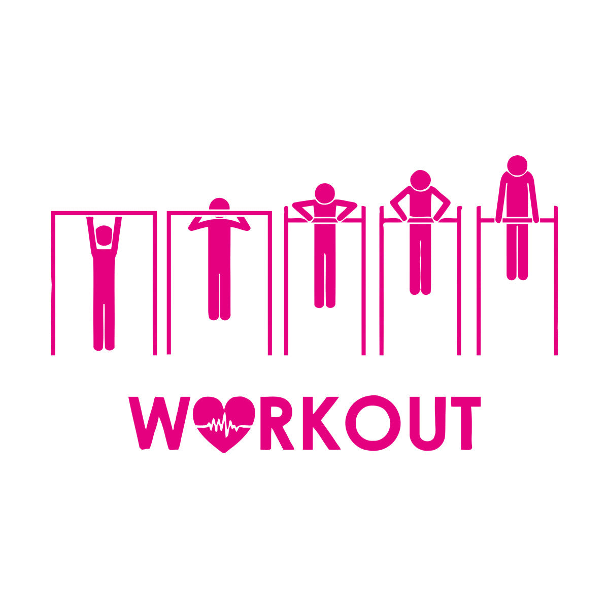 Wall Stickers Sport Health Horizontal Bars Pullups Workout Multiple Size Options