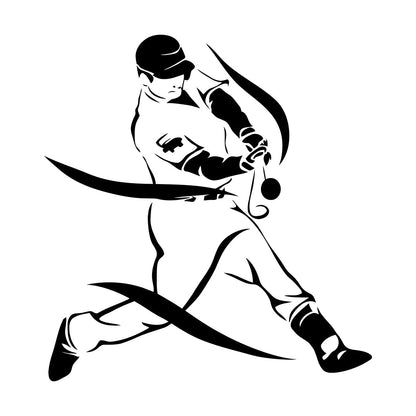 Sports Baseball Player Game Hit Lettering Decals Can Modify And Add Information