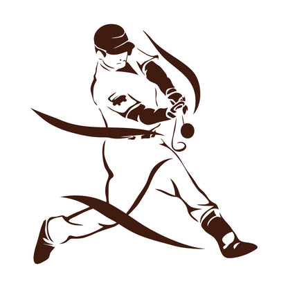 Sports Baseball Player Game Hit Lettering Decals Can Modify And Add Information