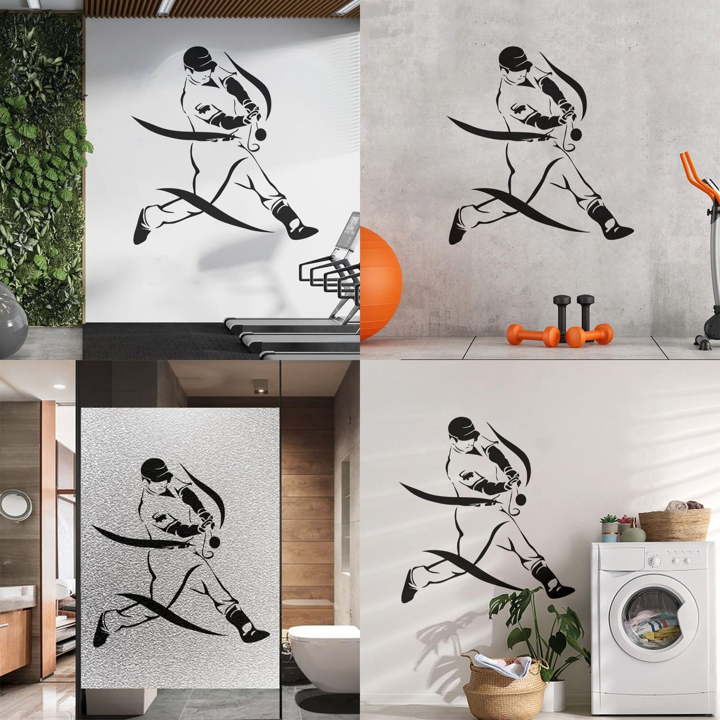 Sports Baseball Player Game Hit Lettering Decals Can Modify And Add Information