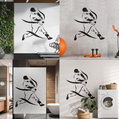 Sports Baseball Player Game Hit Lettering Decals Can Modify And Add Information