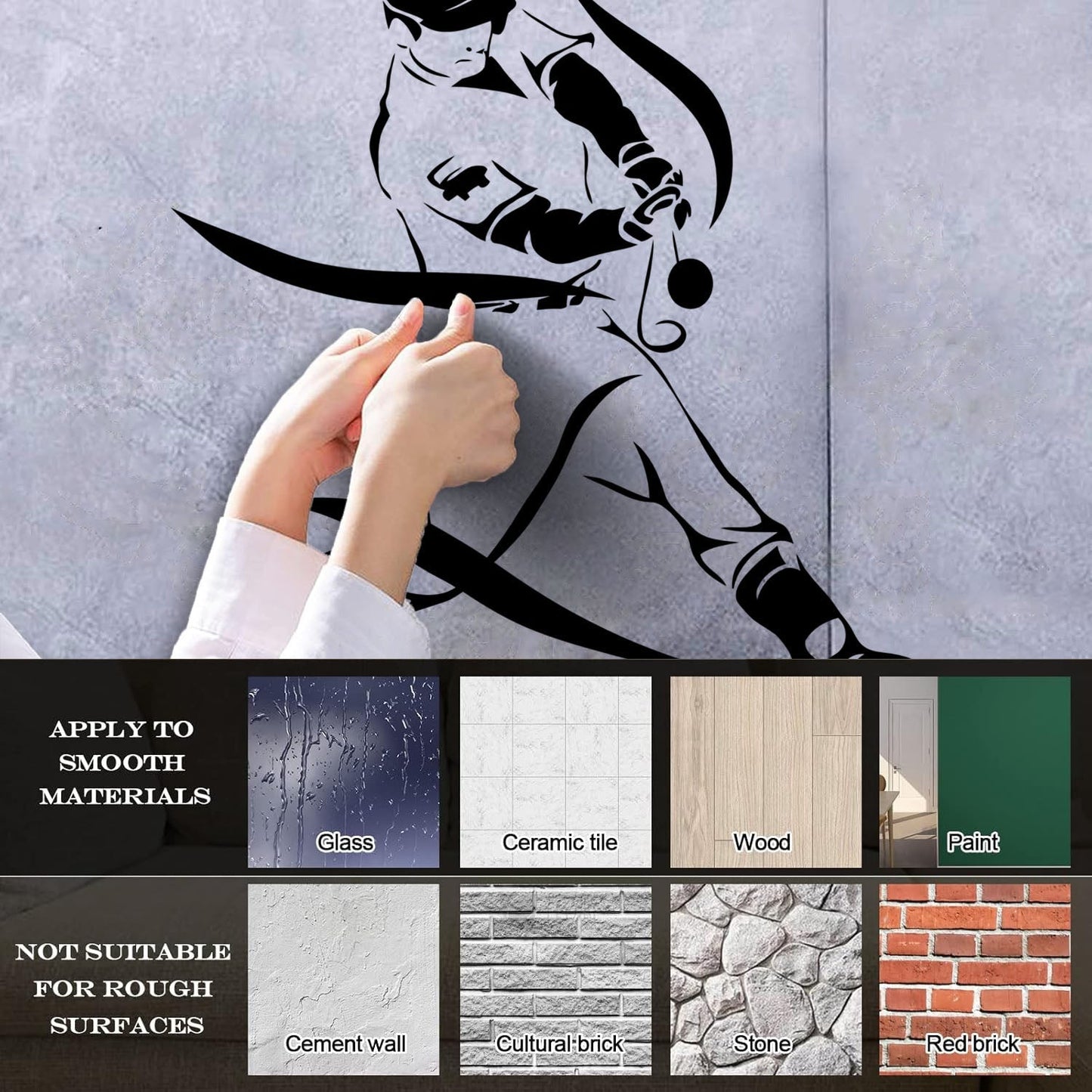 Sports Baseball Player Game Hit Lettering Decals Can Modify And Add Information