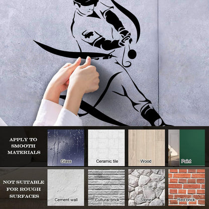 Sports Baseball Player Game Hit Lettering Decals Can Modify And Add Information