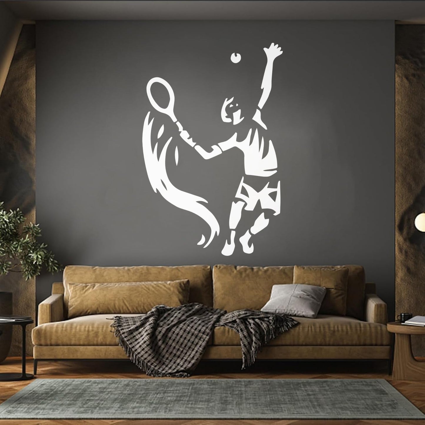 Wall Decals Sports Competitions Game Player Tennis Glass Stickers