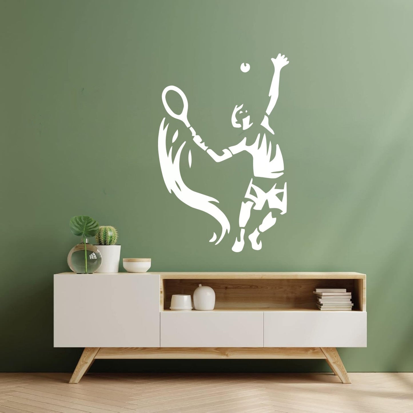 Wall Decals Sports Competitions Game Player Tennis Glass Stickers