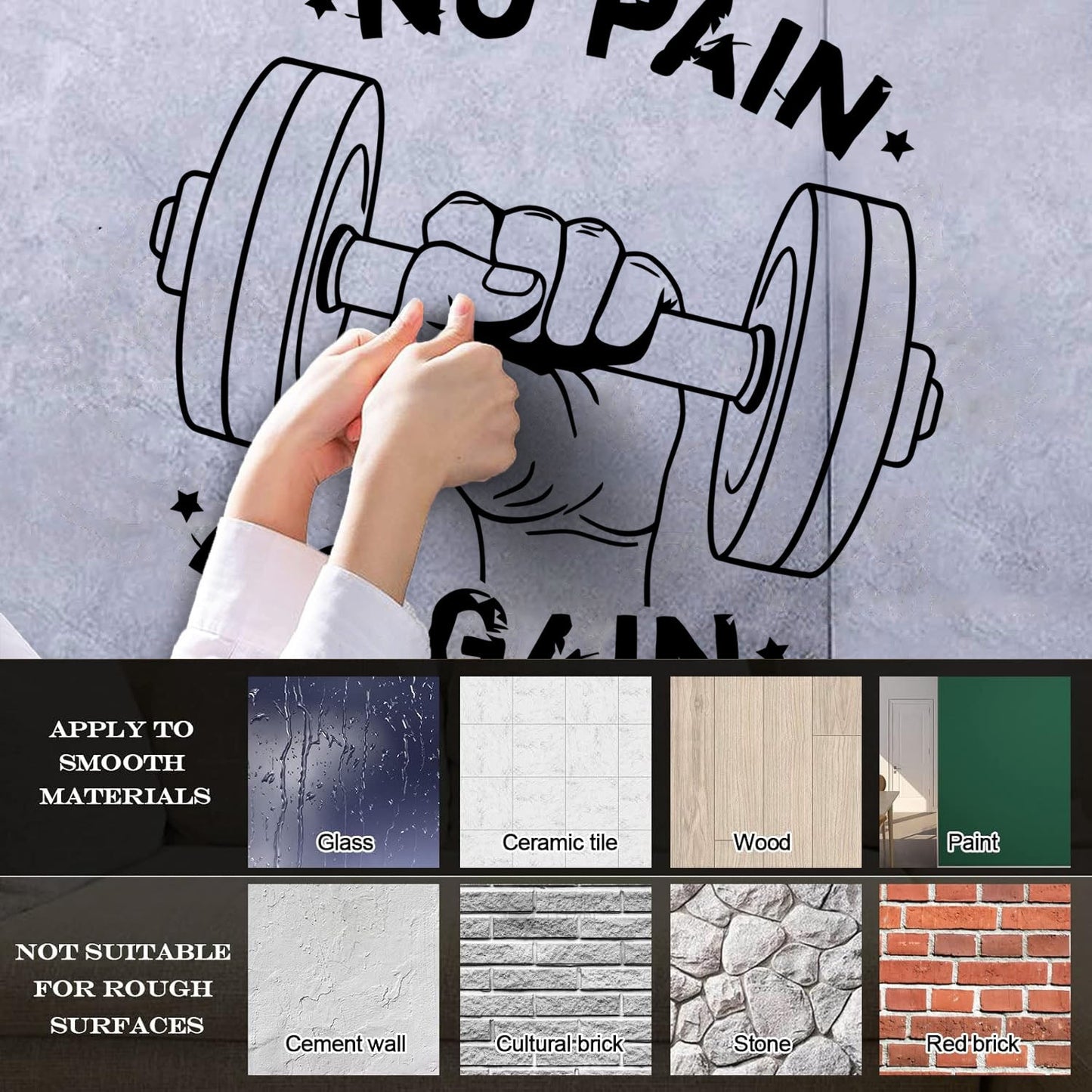 Sports Fitnesscenter Training Motivation Power Sportsman Fine Carving Stickers Multi Color Selection