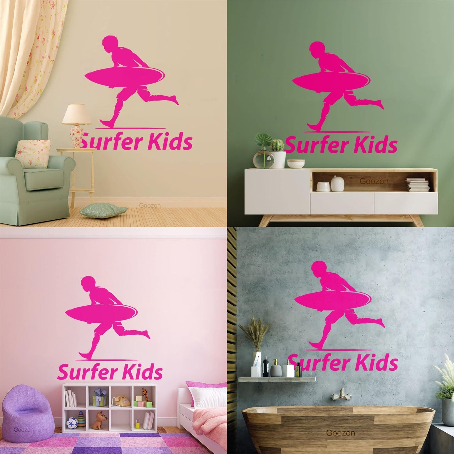 Lettering Decals Sport Surfing Beach Kids Surf Ocean Waterproof