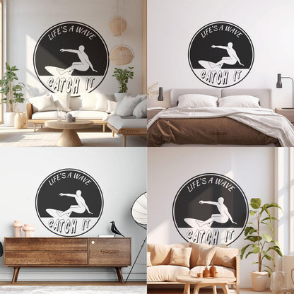 Sport Surfing Wave Extreme Life Style Surfer Wall Decals Pvc It Won'T Fall Off