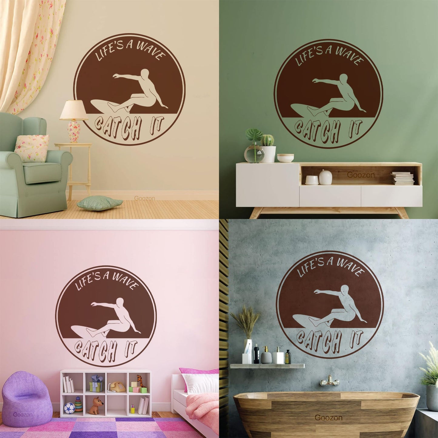 Sport Surfing Wave Extreme Life Style Surfer Wall Decals Pvc It Won'T Fall Off