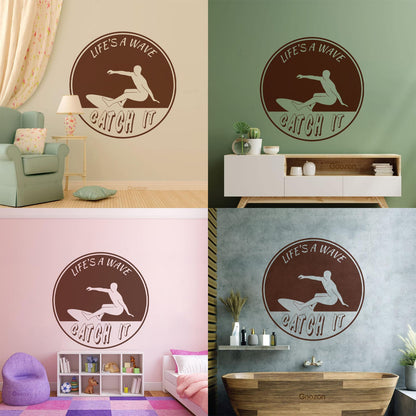 Sport Surfing Wave Extreme Life Style Surfer Wall Decals Pvc It Won'T Fall Off
