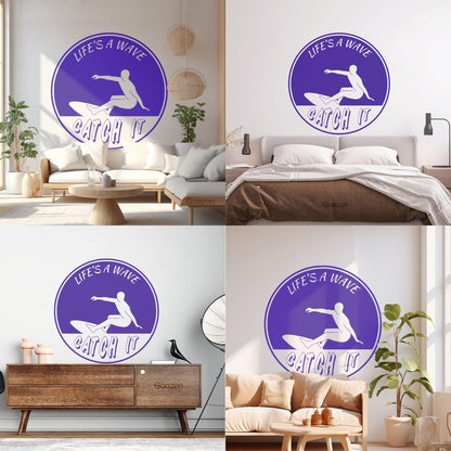 Sport Surfing Wave Extreme Life Style Surfer Wall Decals Pvc It Won'T Fall Off