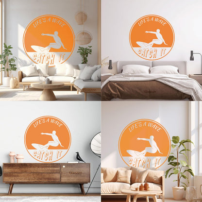 Sport Surfing Wave Extreme Life Style Surfer Wall Decals Pvc It Won'T Fall Off