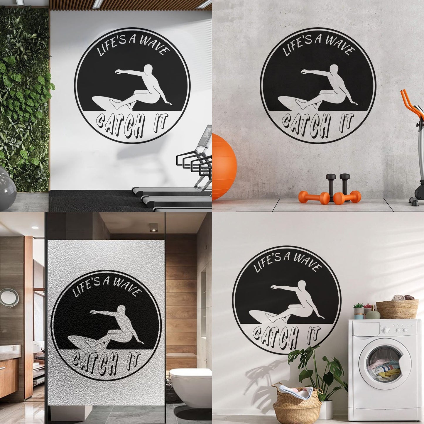 Sport Surfing Wave Extreme Life Style Surfer Wall Decals Pvc It Won'T Fall Off