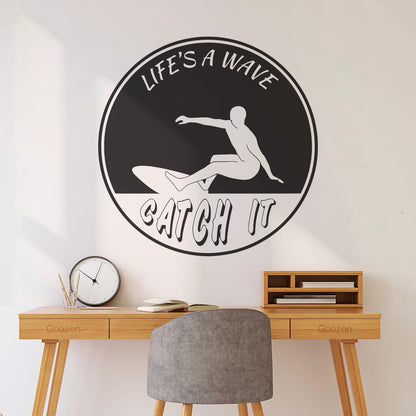 Sport Surfing Wave Extreme Life Style Surfer Wall Decals Pvc It Won'T Fall Off