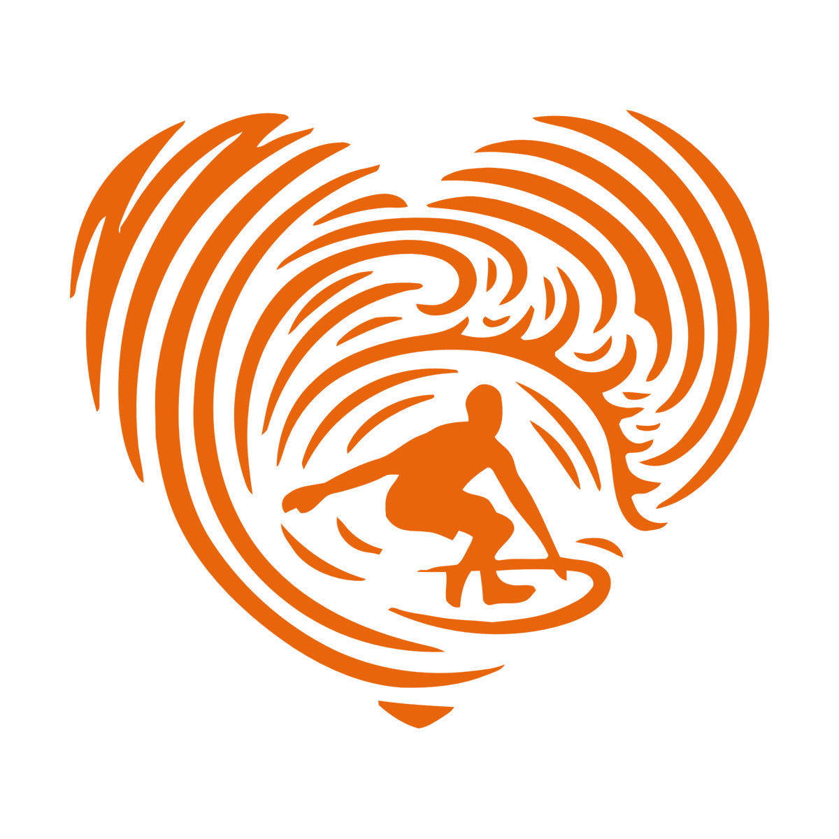 Mural And Wall Vinyl Decal Surfing Ocean Sport Heart Extreme Beach Sea Glass Stickers