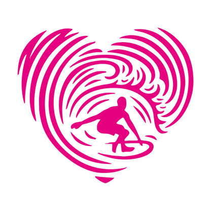 Mural And Wall Vinyl Decal Surfing Ocean Sport Heart Extreme Beach Sea Glass Stickers