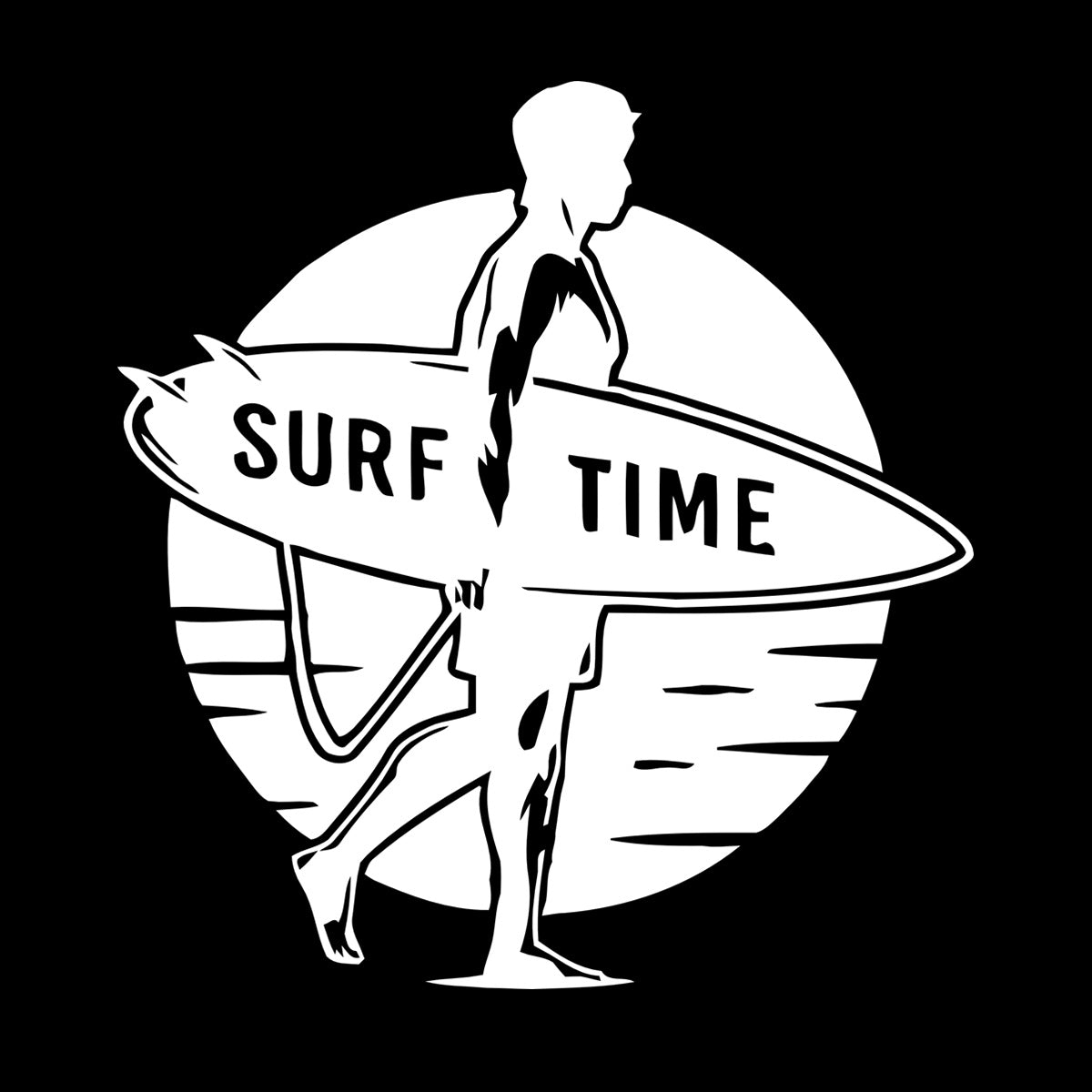 Wall Vinyl Sticker Decor Surf Time Sport Surfing Beach Sun Sea Ocean Tattoo Culture