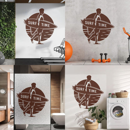 Wall Vinyl Sticker Decor Surf Time Sport Surfing Beach Sun Sea Ocean Tattoo Culture