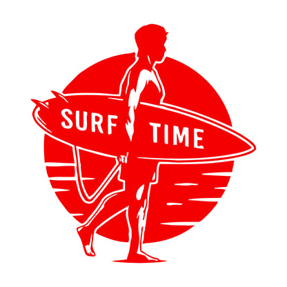 Wall Vinyl Sticker Decor Surf Time Sport Surfing Beach Sun Sea Ocean Tattoo Culture