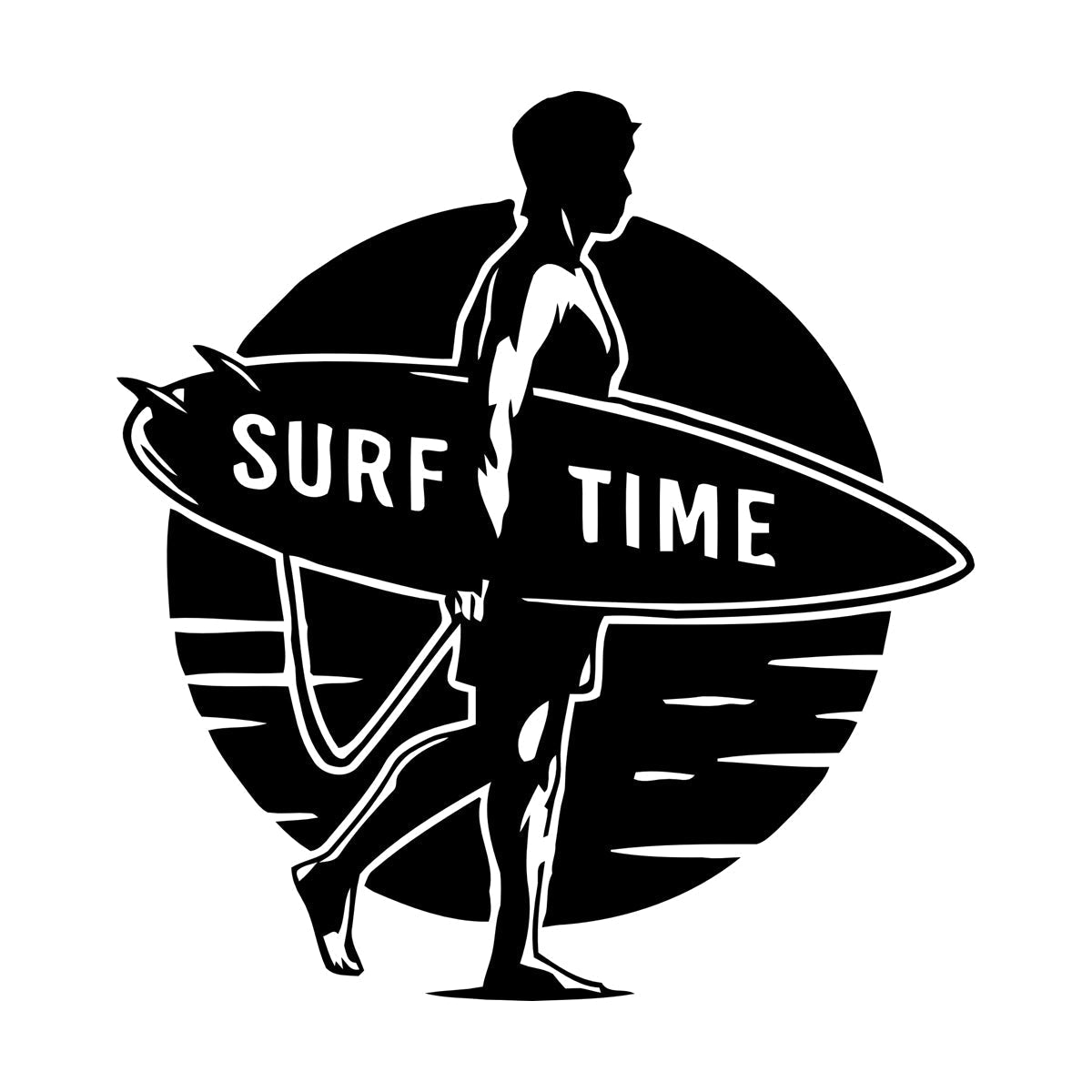 Wall Vinyl Sticker Decor Surf Time Sport Surfing Beach Sun Sea Ocean Tattoo Culture