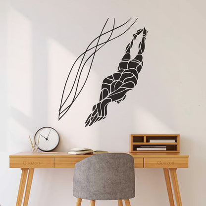 Swimmer Sport Water Swimming Pool Wall Stickers Self Adhesive