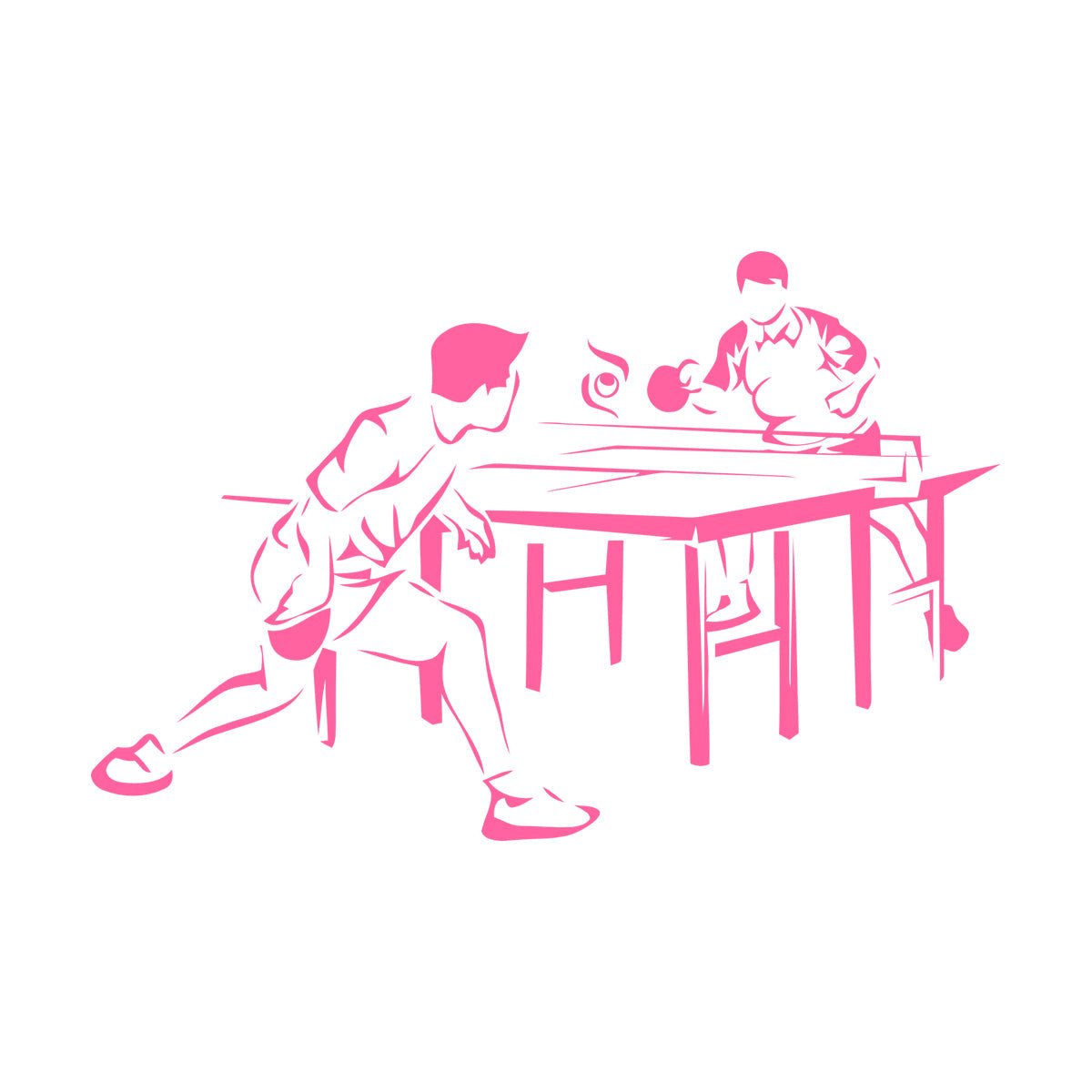 Fine Carving Decals Table Tennis Game Sports Competitions Players Do Not Damage The Wall Surface