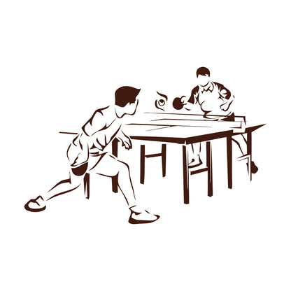 Fine Carving Decals Table Tennis Game Sports Competitions Players Do Not Damage The Wall Surface