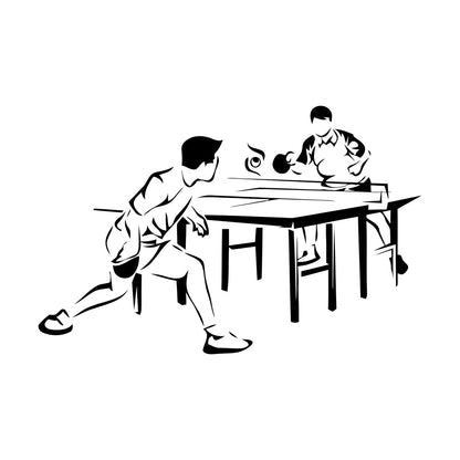 Fine Carving Decals Table Tennis Game Sports Competitions Players Do Not Damage The Wall Surface