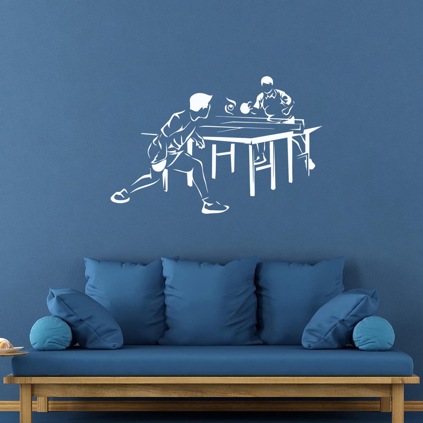 Fine Carving Decals Table Tennis Game Sports Competitions Players Do Not Damage The Wall Surface