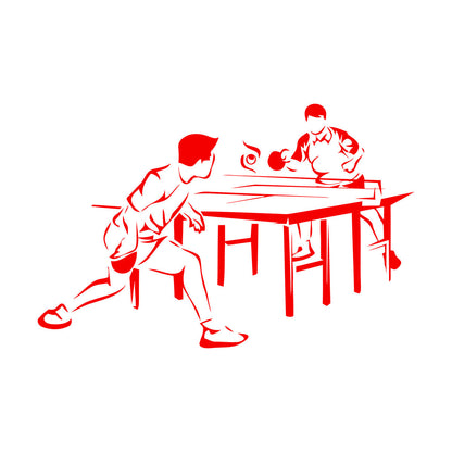 Fine Carving Decals Table Tennis Game Sports Competitions Players Do Not Damage The Wall Surface