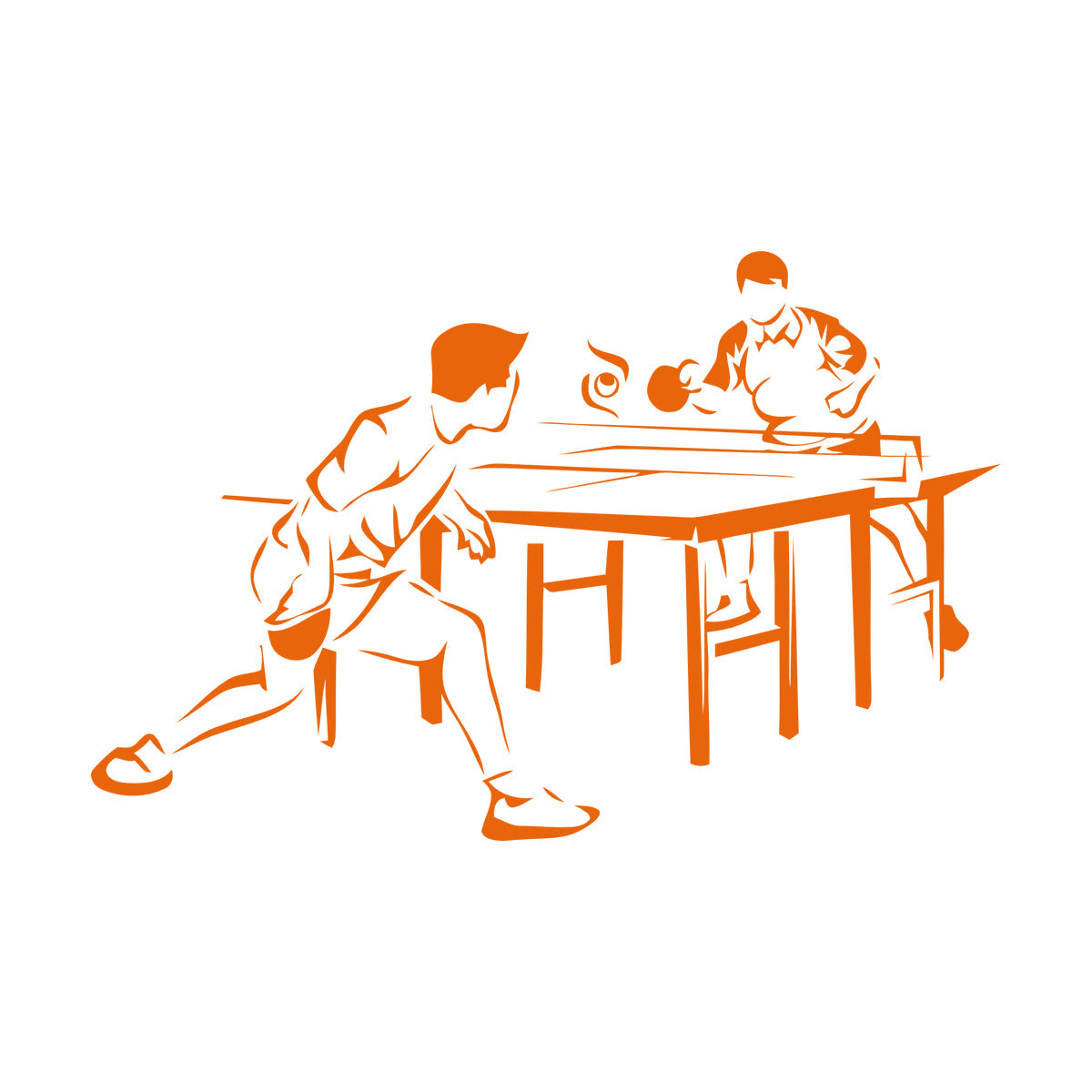 Fine Carving Decals Table Tennis Game Sports Competitions Players Do Not Damage The Wall Surface