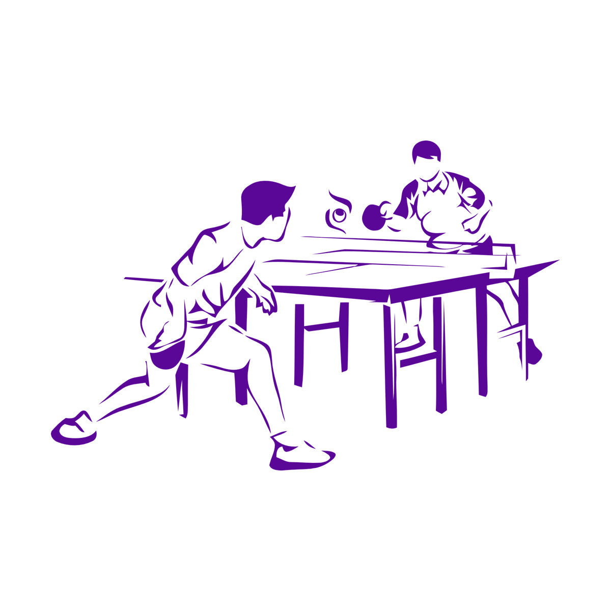 Fine Carving Decals Table Tennis Game Sports Competitions Players Do Not Damage The Wall Surface