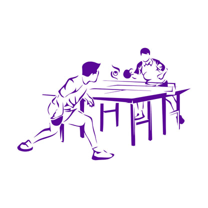 Fine Carving Decals Table Tennis Game Sports Competitions Players Do Not Damage The Wall Surface