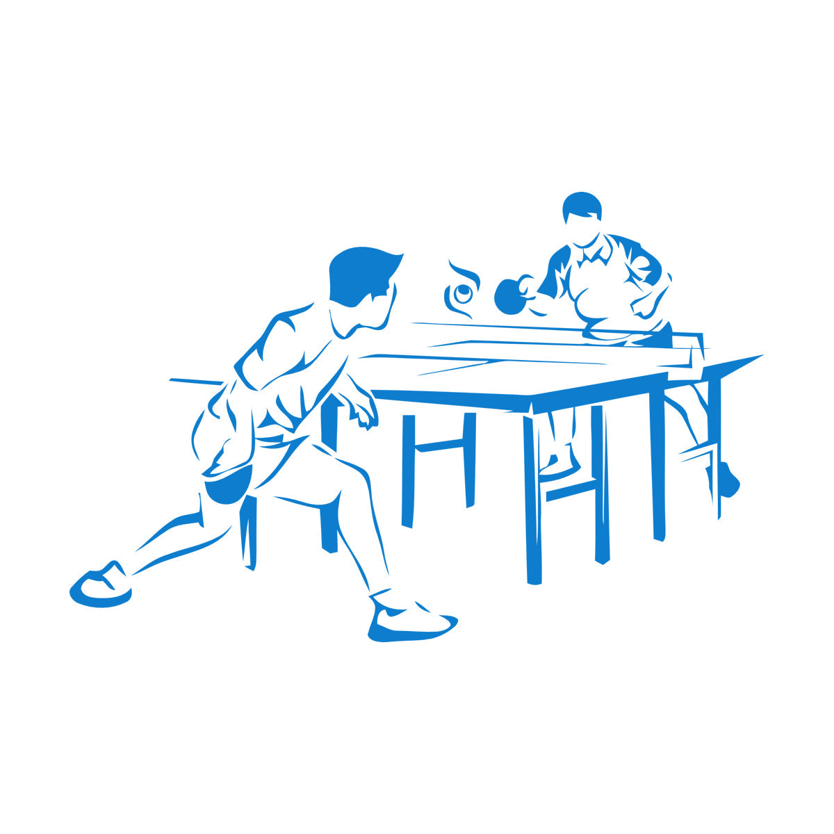 Fine Carving Decals Table Tennis Game Sports Competitions Players Do Not Damage The Wall Surface