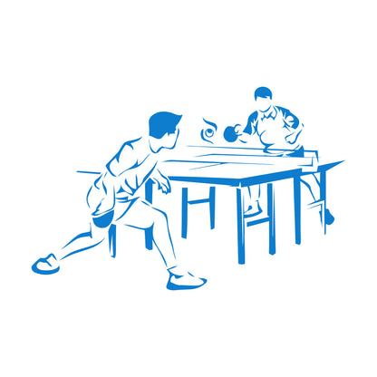 Fine Carving Decals Table Tennis Game Sports Competitions Players Do Not Damage The Wall Surface