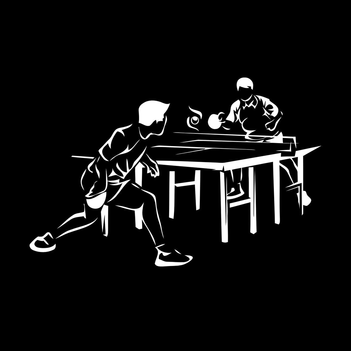 Fine Carving Decals Table Tennis Game Sports Competitions Players Do Not Damage The Wall Surface