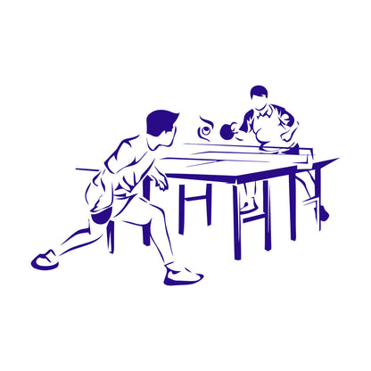 Fine Carving Decals Table Tennis Game Sports Competitions Players Do Not Damage The Wall Surface