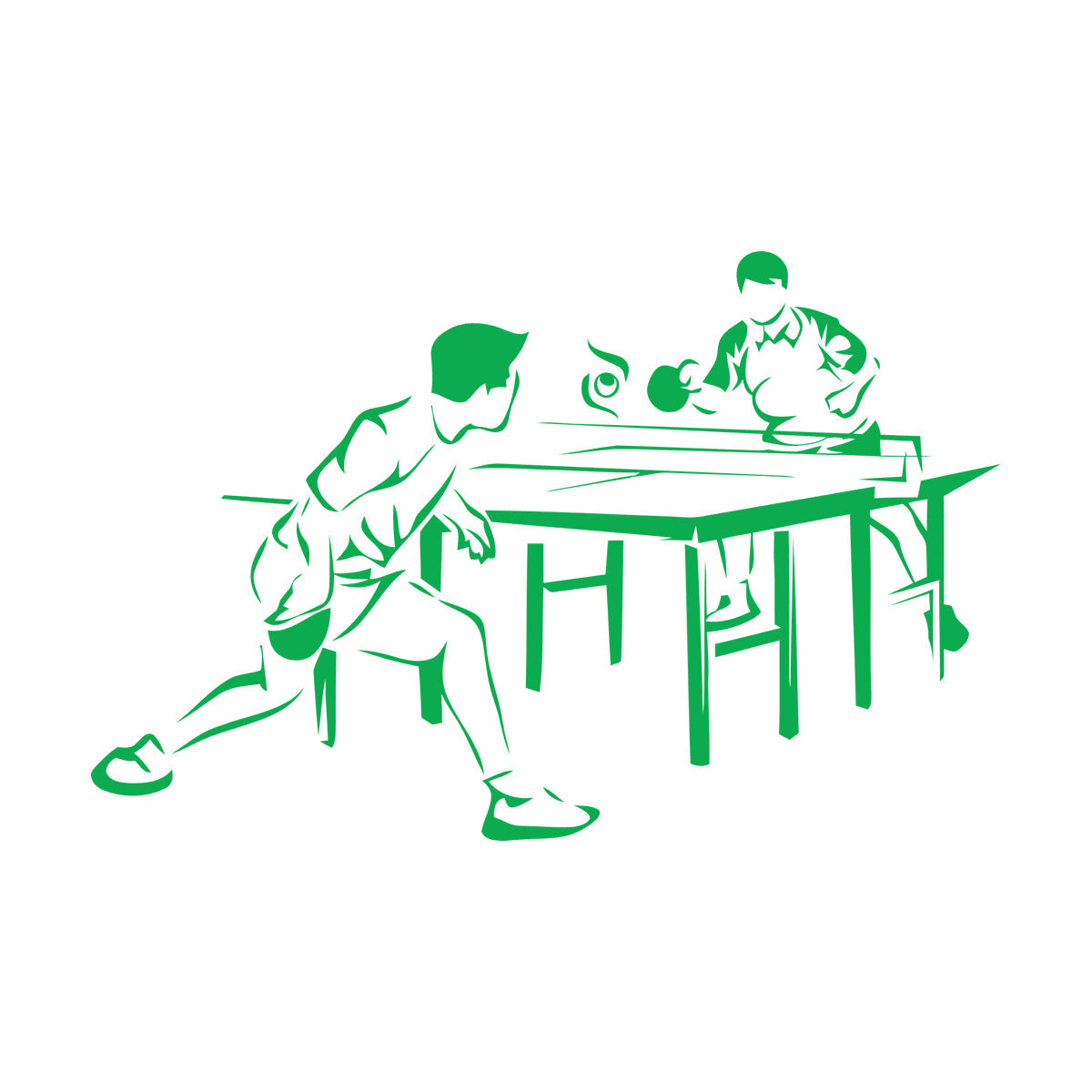 Fine Carving Decals Table Tennis Game Sports Competitions Players Do Not Damage The Wall Surface