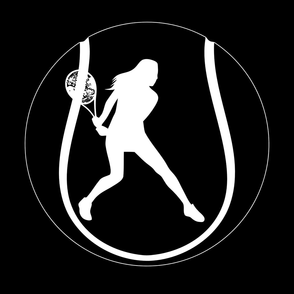 Lettering Decals Tennis Ball Sportswoman Rackets Easy Installation