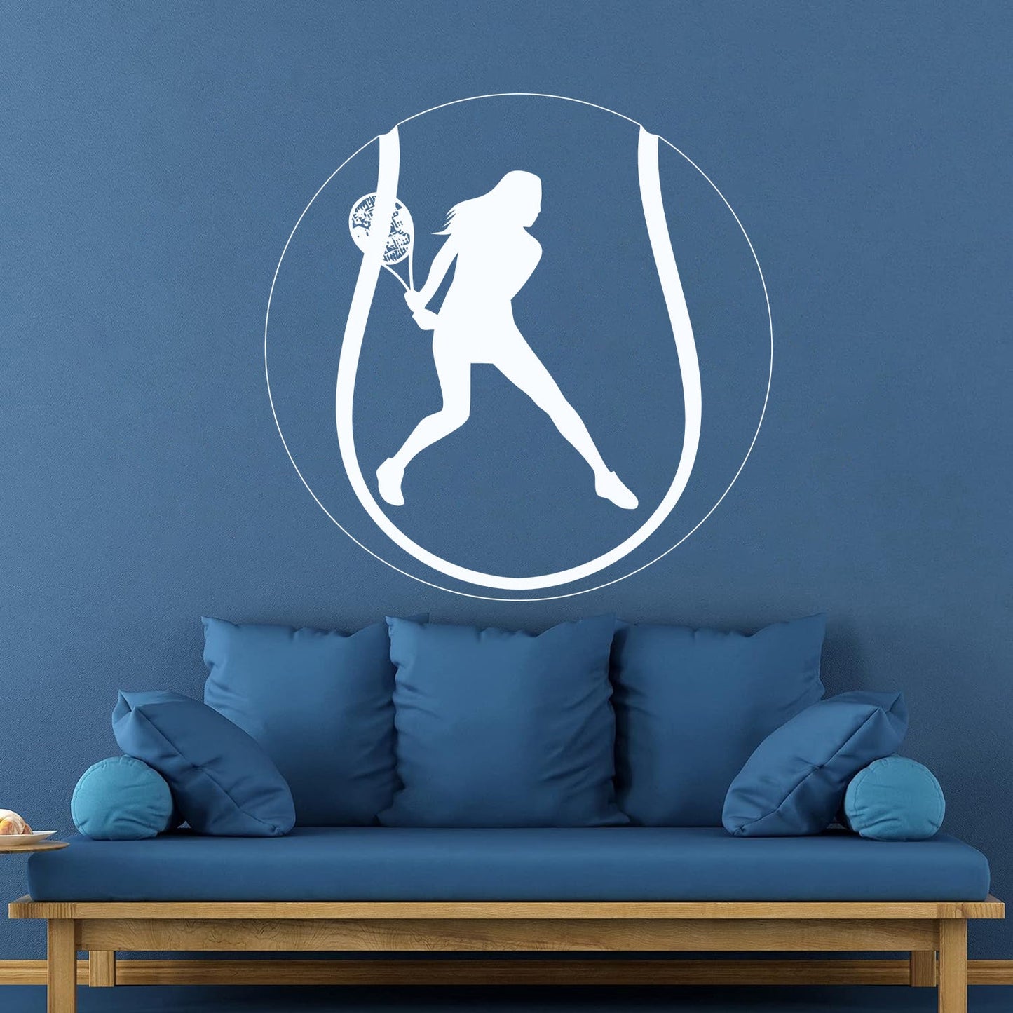 Lettering Decals Tennis Ball Sportswoman Rackets Easy Installation