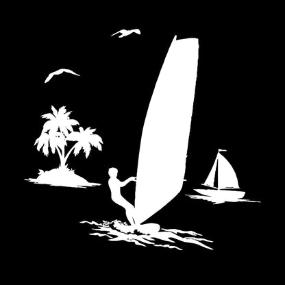 Wind Surfing Beach Vacation Ocean Summer Vinyl Wall Decals Can Modify And Add Information