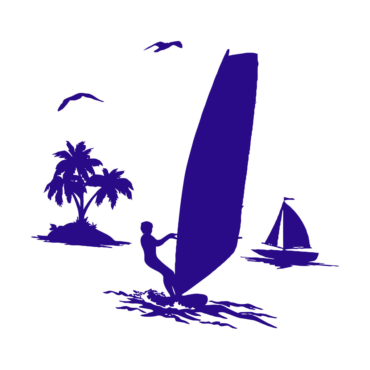 Wind Surfing Beach Vacation Ocean Summer Vinyl Wall Decals Can Modify And Add Information