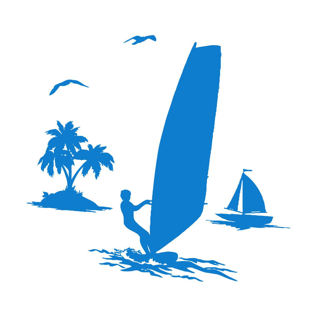 Wind Surfing Beach Vacation Ocean Summer Vinyl Wall Decals Can Modify And Add Information