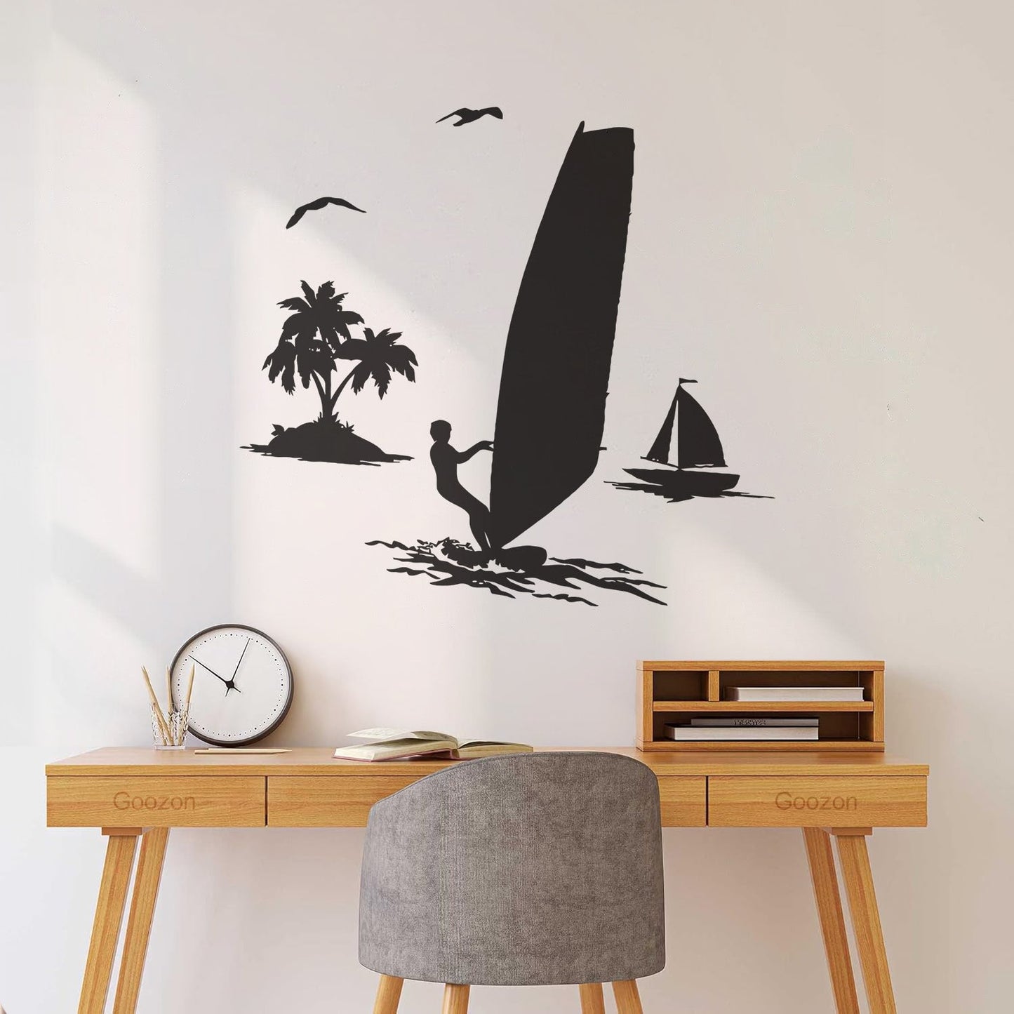 Wind Surfing Beach Vacation Ocean Summer Vinyl Wall Decals Can Modify And Add Information