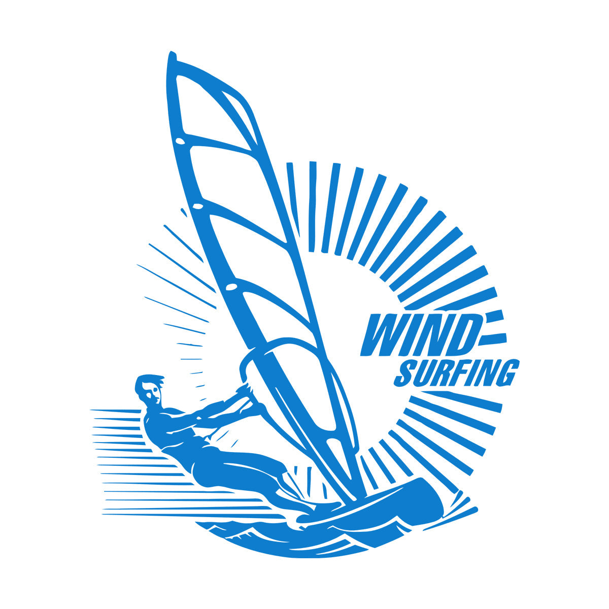 Engraving Decals Windsurfing Sport Waves Sea Ocean Art Decoration