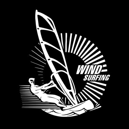 Engraving Decals Windsurfing Sport Waves Sea Ocean Art Decoration