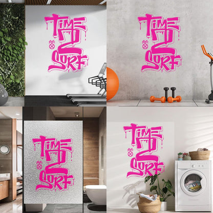 Mural And Wall Vinyl Decal Words Lettering Surfing Sport Time To Surf Wall Beautification
