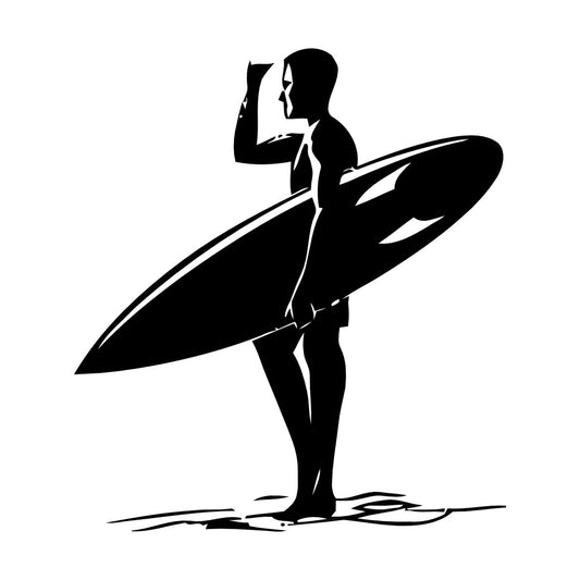 Wall Stickers Paster Paper Surfer With Surfboard Beach Sun Ocean Car Body Decoration