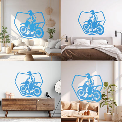 Fine Carving Stickers Bike Biker Drive Speed Race Track Motorcycle Glass Stickers